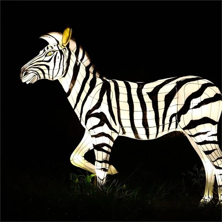 Led Lighting Chinese Silk Material Festival Animal Zebra Lantern